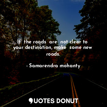 If  the roads  are  not clear to  your destination, make  some new  roads.