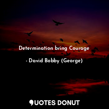  Determination bring Courage... - David Bobby (George) - Quotes Donut