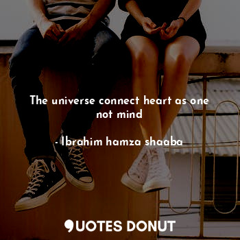  The universe connect heart as one not mind... - Ibrahim hamza shaaba - Quotes Donut