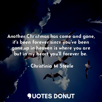  Another Christmas has come and gone, it's been forever since you've been gone,up... - Christinia M Sojka - Quotes Donut