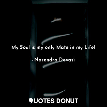  My Soul is my only Mate in my Life!... - Narendra Devasi - Quotes Donut