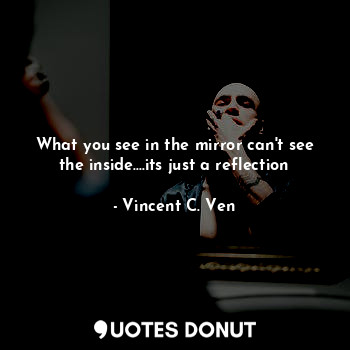 What you see in the mirror can't see the inside....its just a reflection