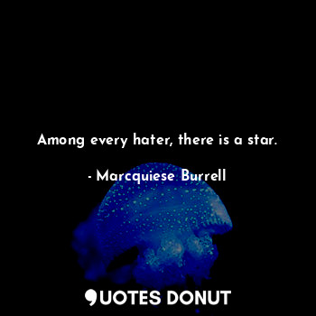  Among every hater, there is a star.... - Marcquiese Burrell - Quotes Donut