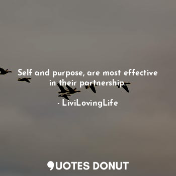 Self and purpose, are most effective in their partnership.