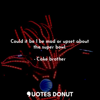  Could it be I be mad or upset about the super bowl.... - Cake brother - Quotes Donut
