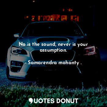 No is the sound, never is your assumption.... - Samarendra mohanty . - Quotes Donut