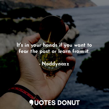  It's in your hands if you want to fear the past or learn from it.... - Noddynazz - Quotes Donut