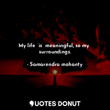 My life  is  meaningful, so my  surroundings.