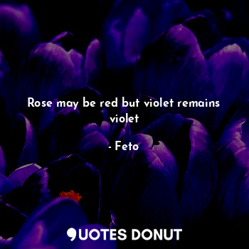  Rose may be red but violet remains violet... - Feto - Quotes Donut