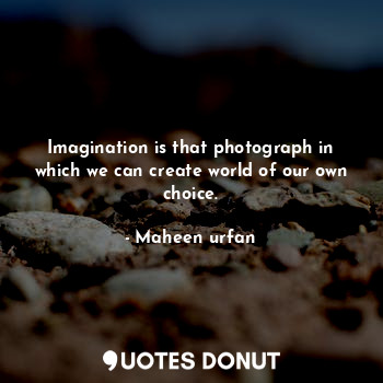  Imagination is that photograph in which we can create world of our own choice.... - Maheen urfan - Quotes Donut