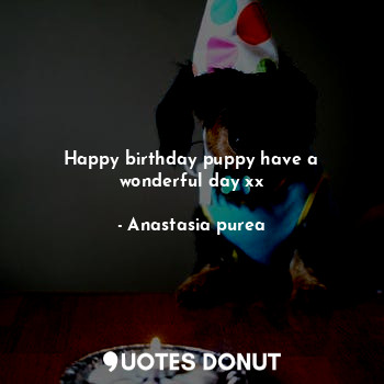 Happy birthday puppy have a wonderful day xx