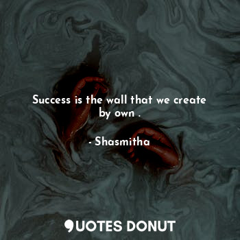 Success is the wall that we create by own .