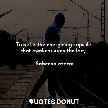 Travel is the energizing capsule that awakens even the lazy.