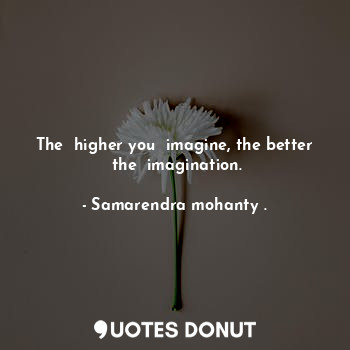 The  higher you  imagine, the better  the  imagination.