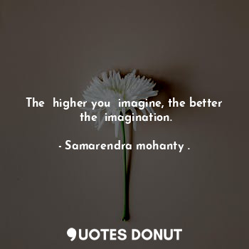  The  higher you  imagine, the better  the  imagination.... - Samarendra mohanty . - Quotes Donut