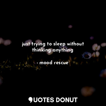  just trying to sleep without thinking anything... - mood rescue - Quotes Donut