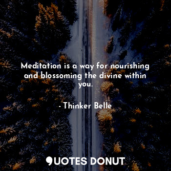 Meditation is a way for nourishing and blossoming the divine within you.