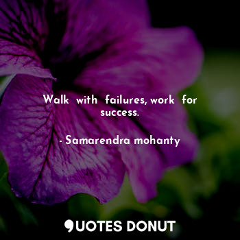 Walk  with  failures, work  for success.