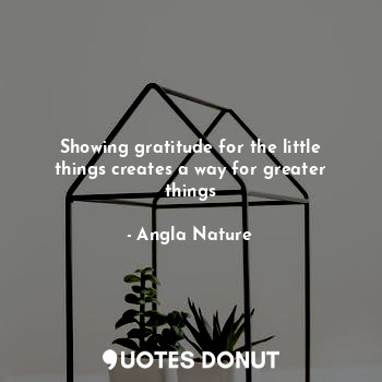  Showing gratitude for the little things creates a way for greater things... - Angla Nature - Quotes Donut