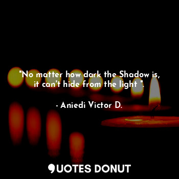 "No matter how dark the Shadow is, it can't hide from the light ".