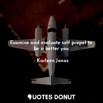  Examine and evaluate self propel to be a better you... - Karleen Jonas - Quotes Donut