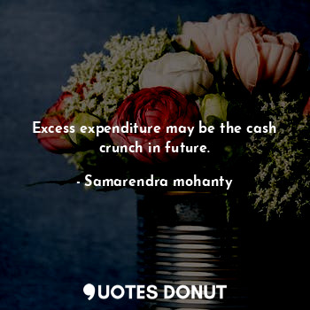 Excess expenditure may be the cash crunch in future.