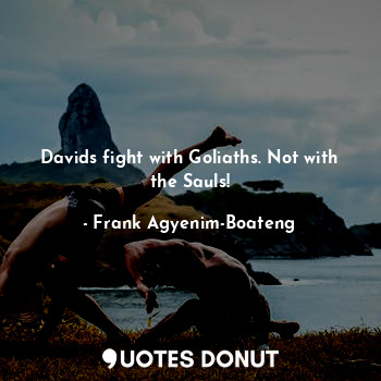  Davids fight with Goliaths. Not with the Sauls!... - Frank Agyenim-Boateng - Quotes Donut